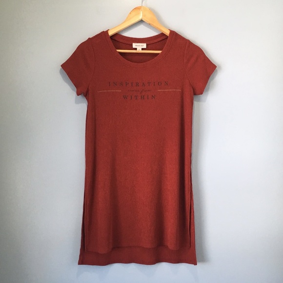 Burgundy Red Short Sleeve Ribbed Sleep Shirt - Picture 2 of 8